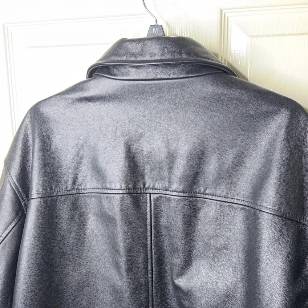 GAP Men's Black Leather Jacket - Picture 8 of 8